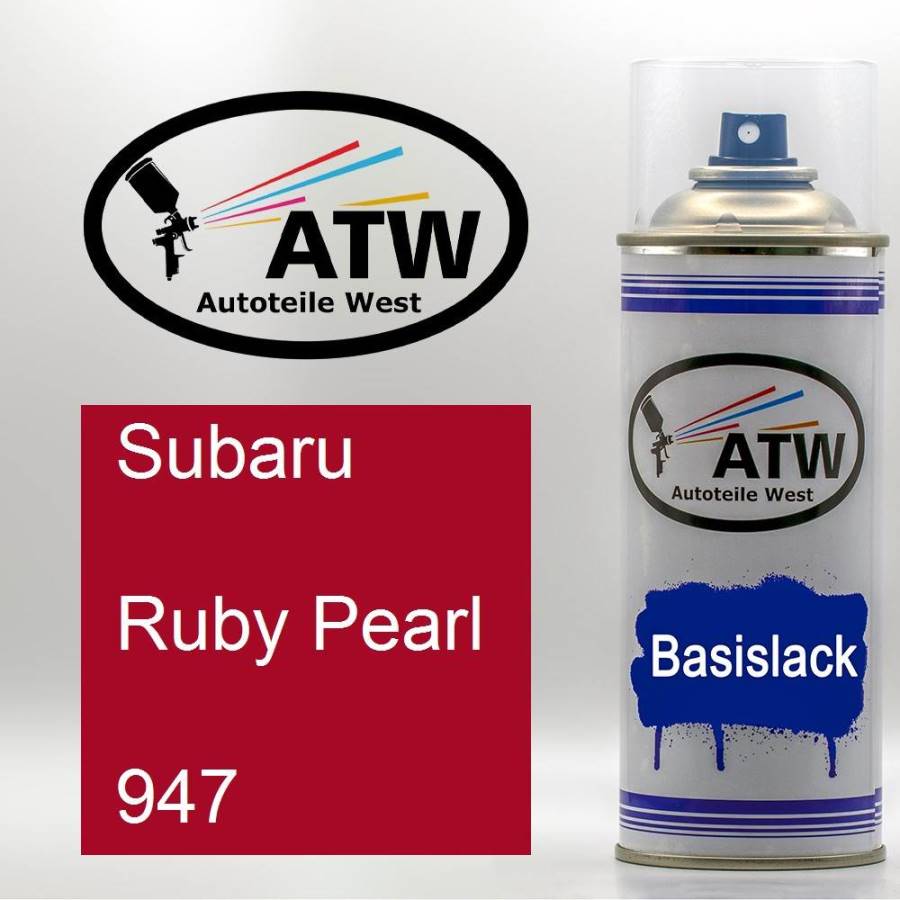 Subaru, Ruby Pearl, 947: 400ml Sprühdose, von ATW Autoteile West.